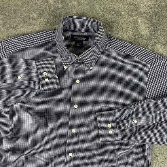 Brooks Brothers Other - Brooks Brothers Shirt Mens Medium Blue White Non-Iron Button Down Gingham Check